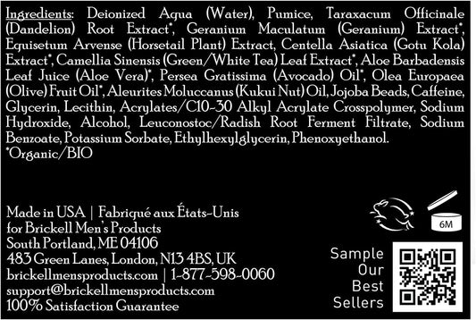 Brickell Men'S Scrub Viso Rinnovatore per Uomo, Naturale E Biologico, Scrub Viso Esfoliante Formulato Con Perline Di Jojoba, Extra Di Caffè E Pomice, 118Ml, Profumato